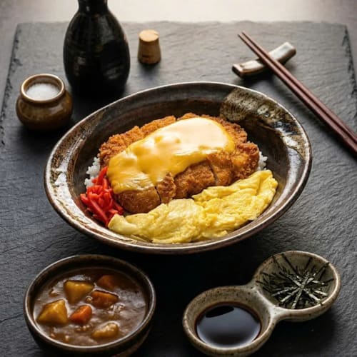 TÔ CƠM PHÔ MAI CÀ RI THỊT GÀ CHIÊN XÙ