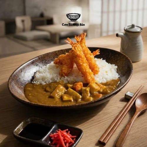 TÔ CƠM CÀ RI TÔM CHIÊN XÙ - EBI KATSU CURRY